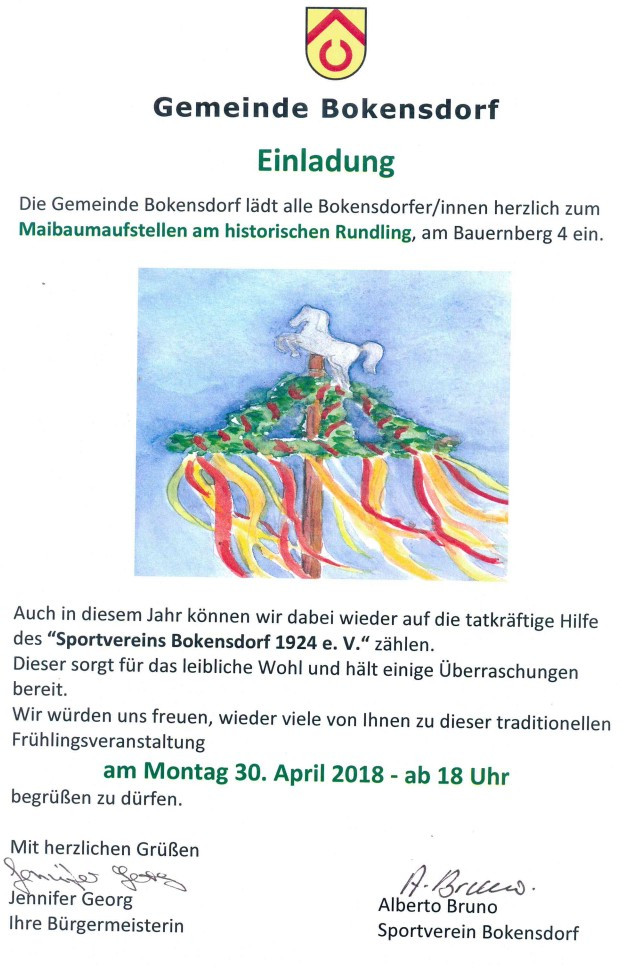 Maibaum aufstellen in Bokensdorf am 30. April